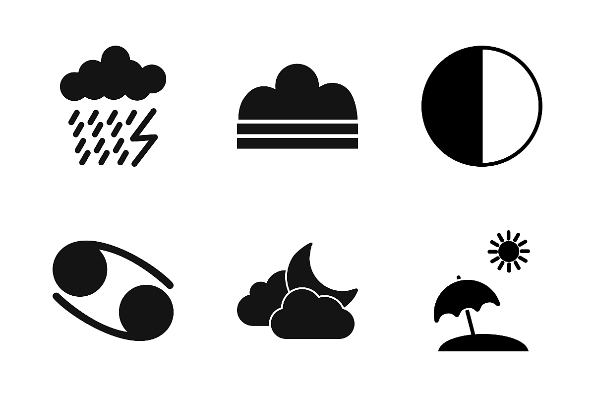 Set Of Weather And Season Icons example image 1