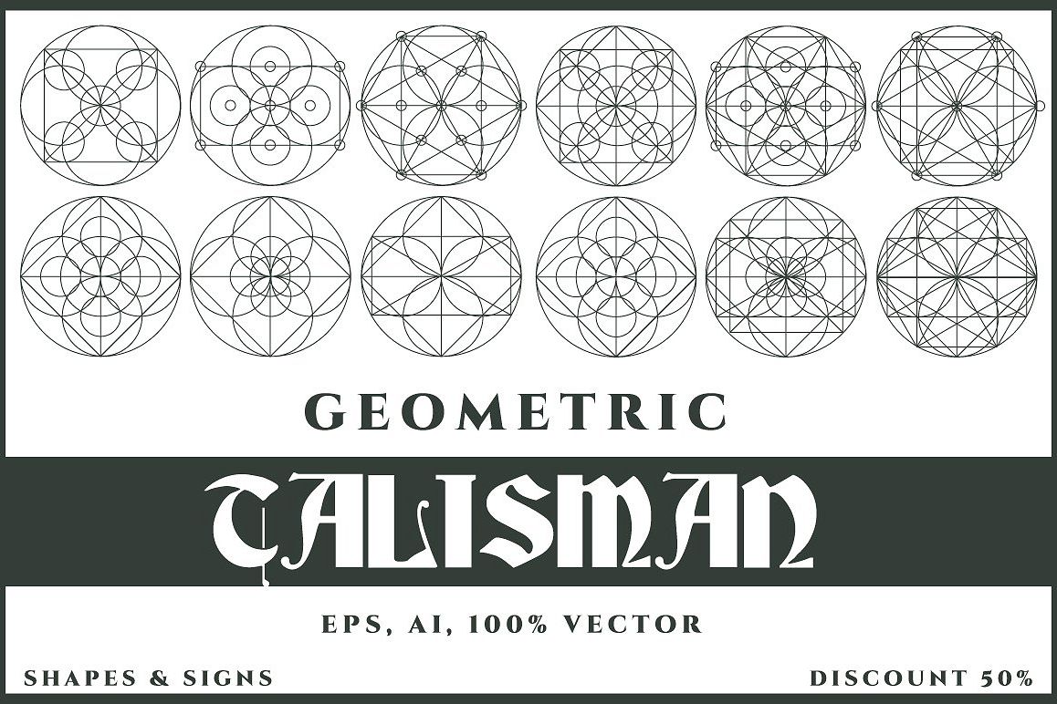 12 Talisman Geometric Vector Shapes example image 1