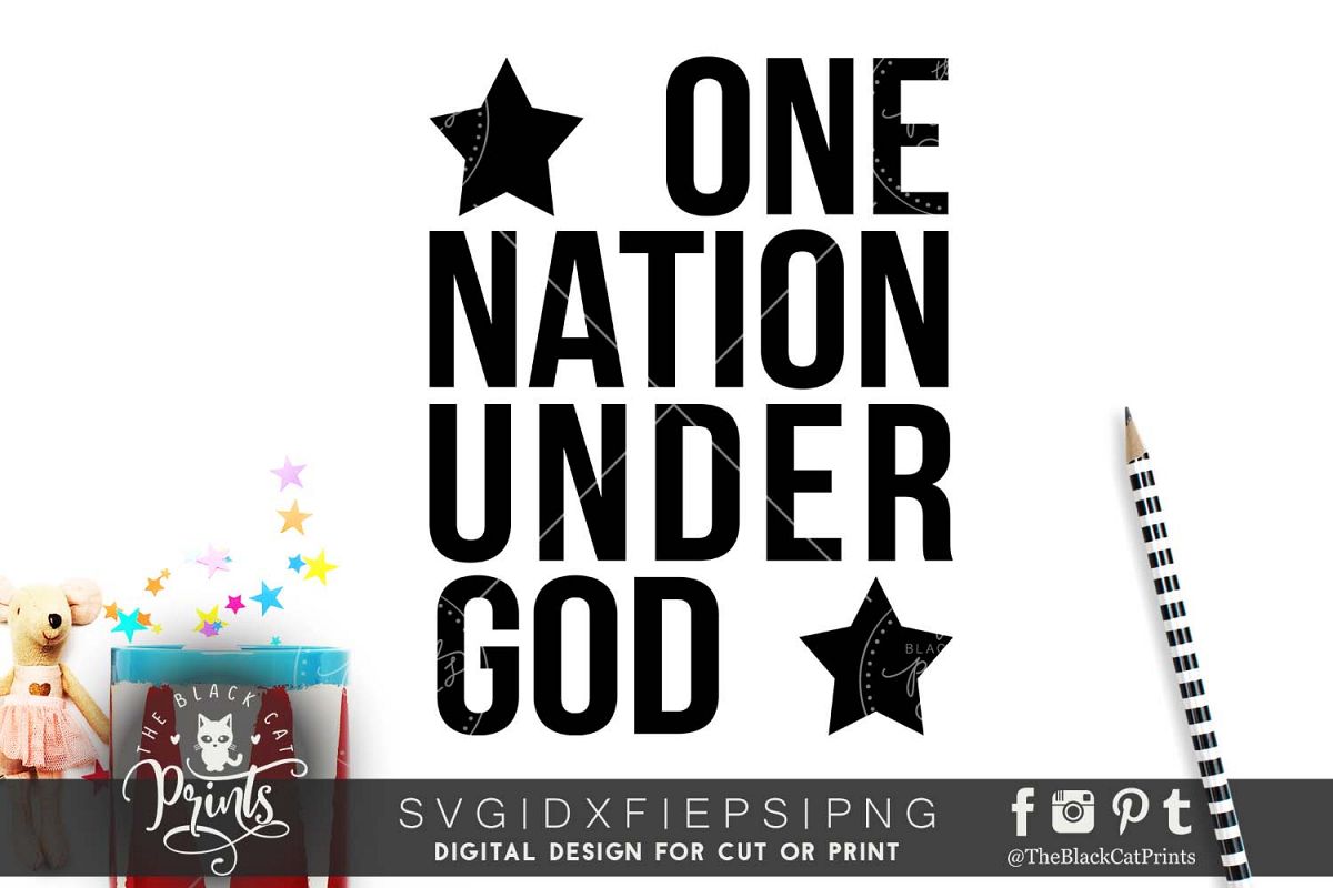 One nation under God SVG PNG EPS DXF example image 1