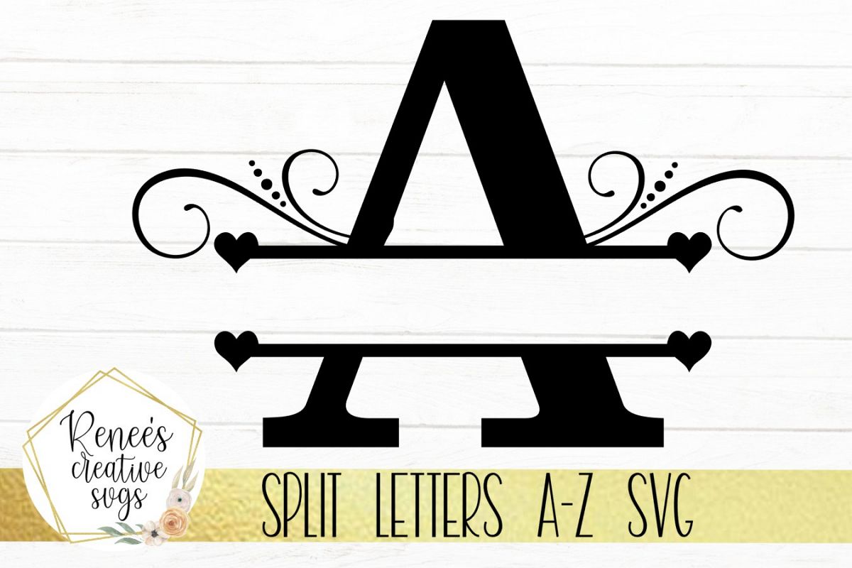 Cut File For Cricut Split Monogram Svg Split Alphabet Svg Papercraft