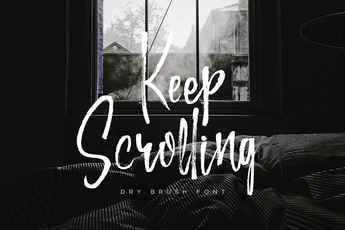 Keep Scrolling handwritten font example image 1