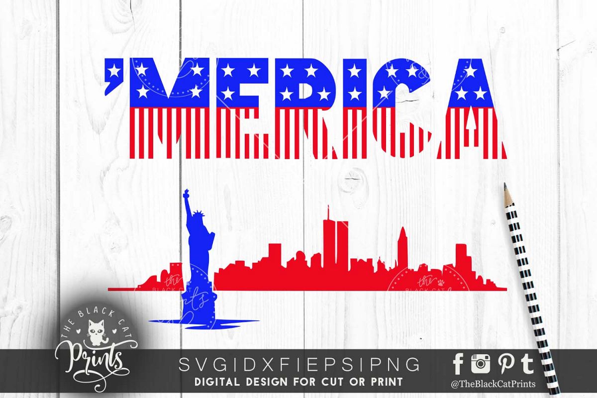 'Merica SVG PNG EPS DXF example image 1