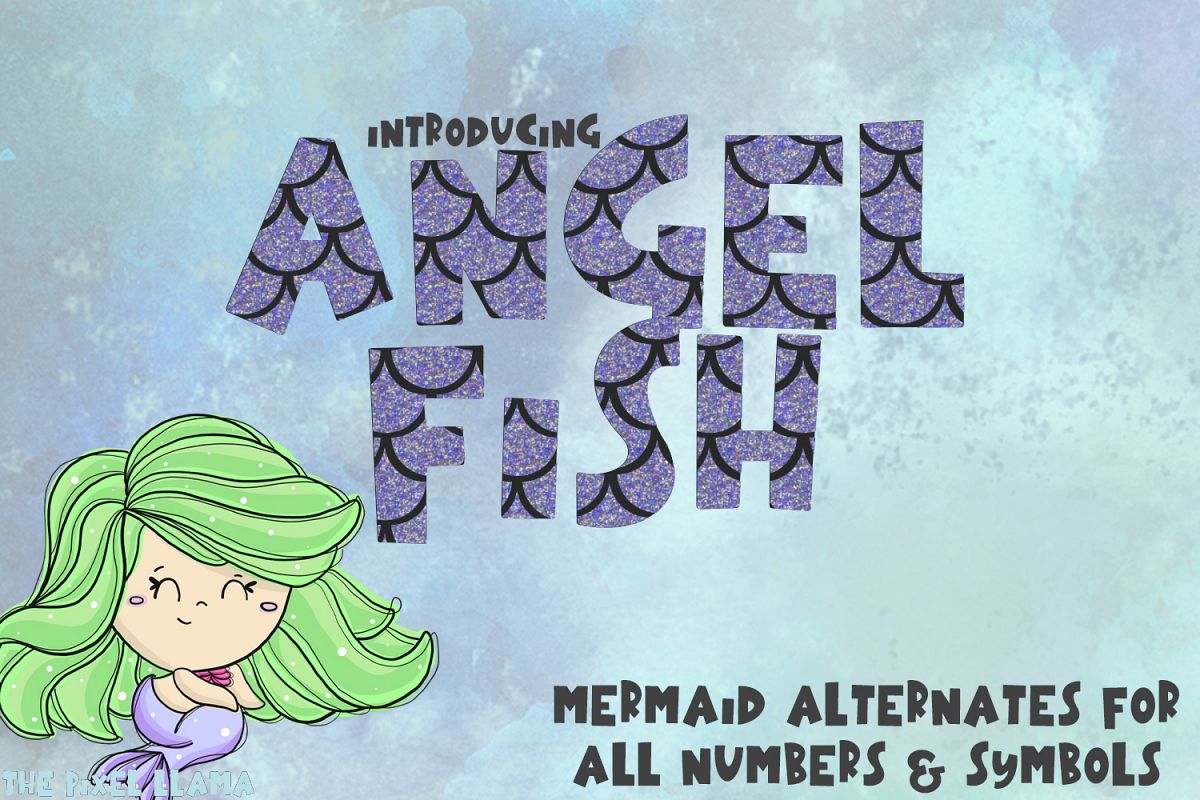 Mermaid Angelfish With Scales Font example image 1
