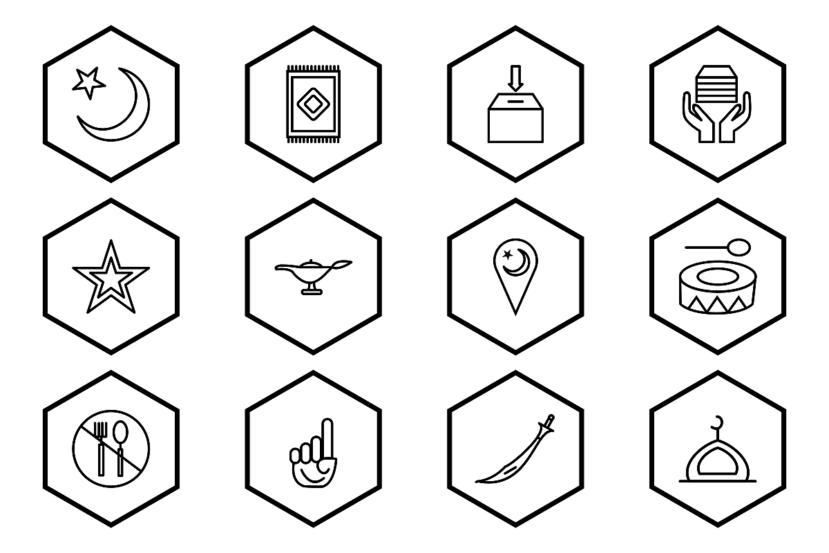 Set Of Ramadan Icons example image 1