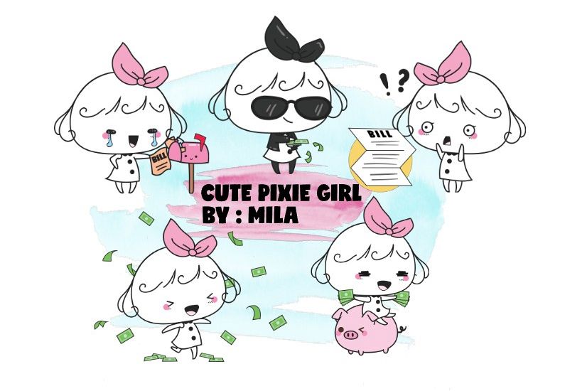 KAWAII GIRL CLIPART BUNDLE PNG example image 1