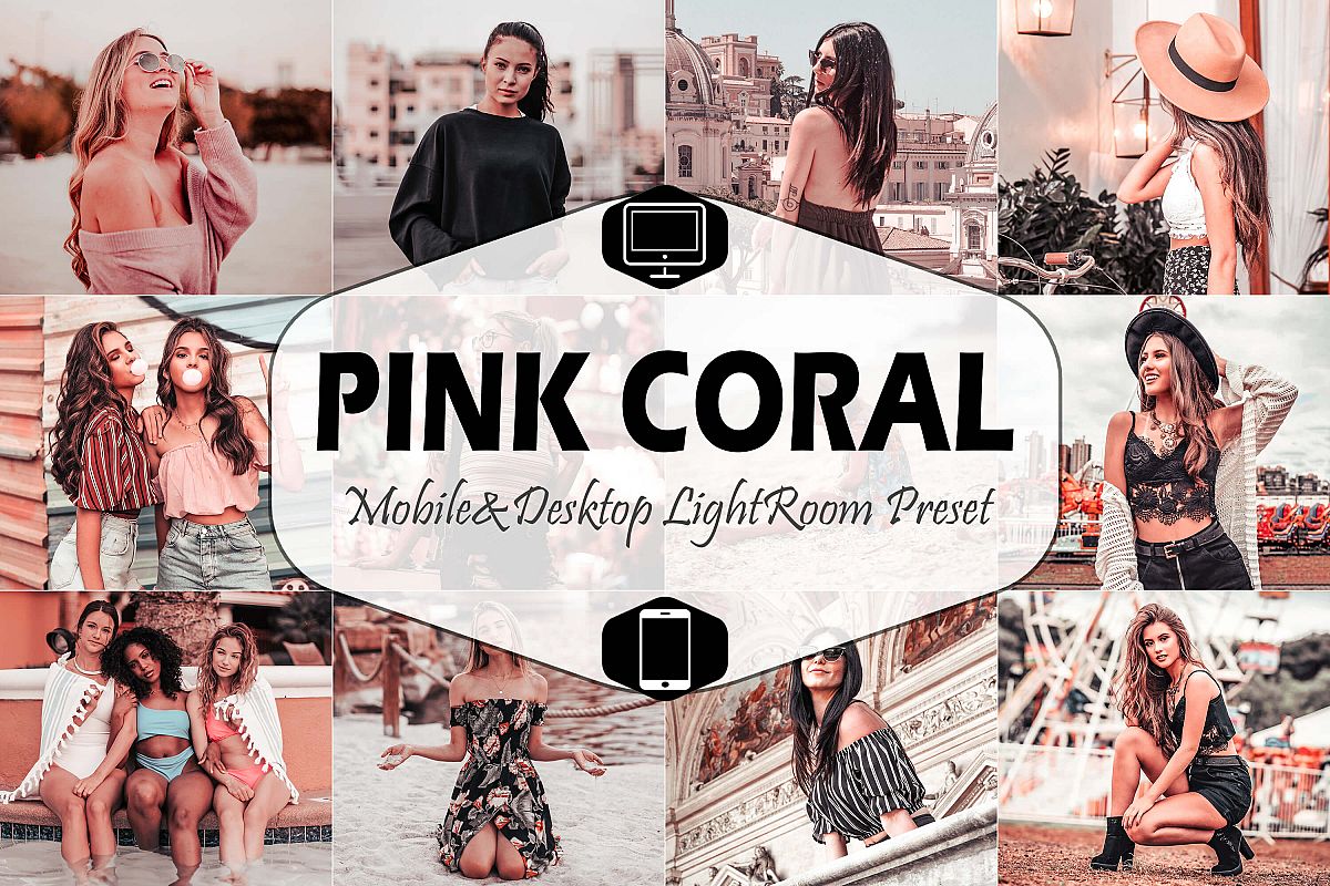 Pink Coral Mobile & Desktop Lightroom Presets, Peach modern example image 1