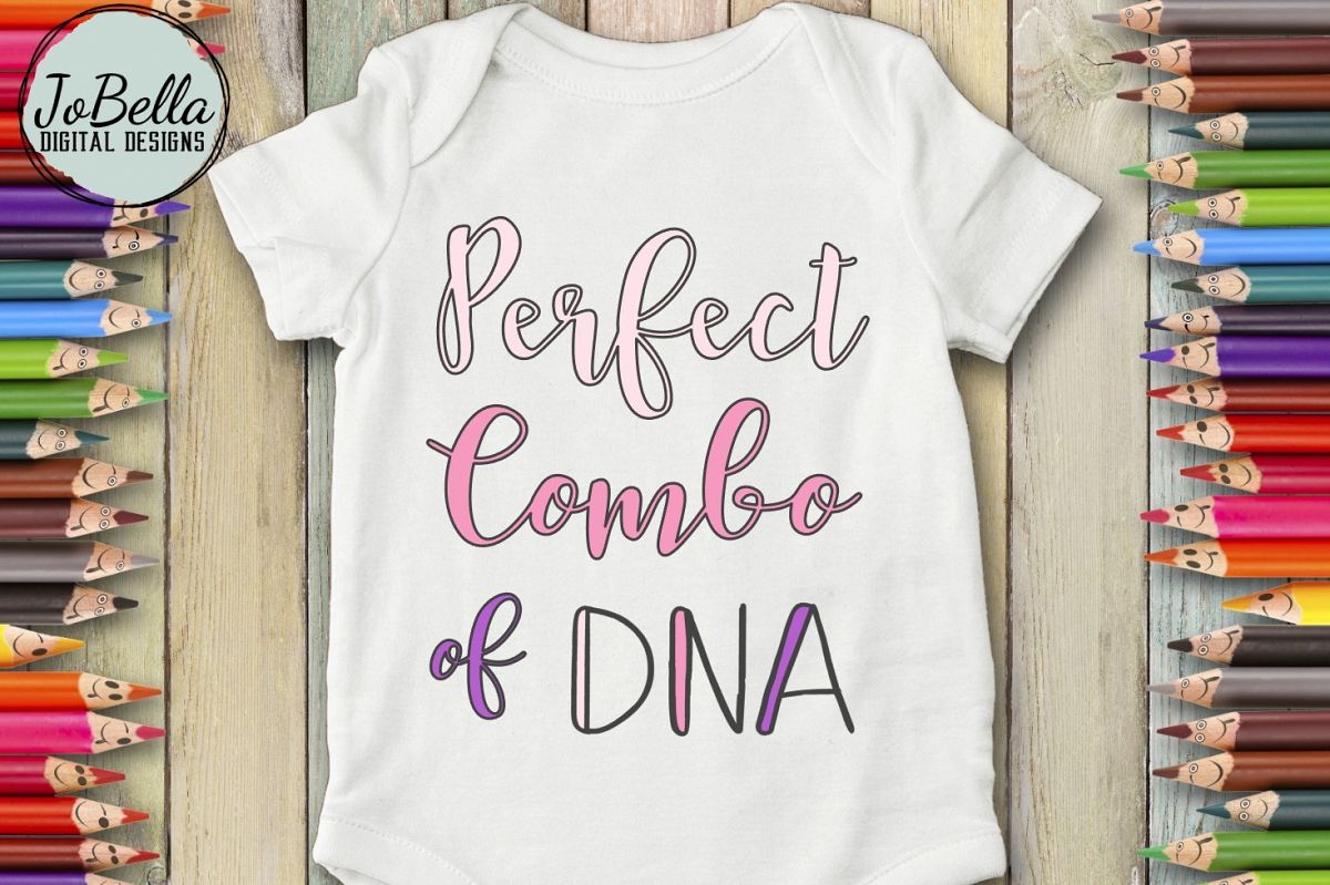 Cute Baby Girl or Big Girl SVG - Perfect Combo of DNA example image 1