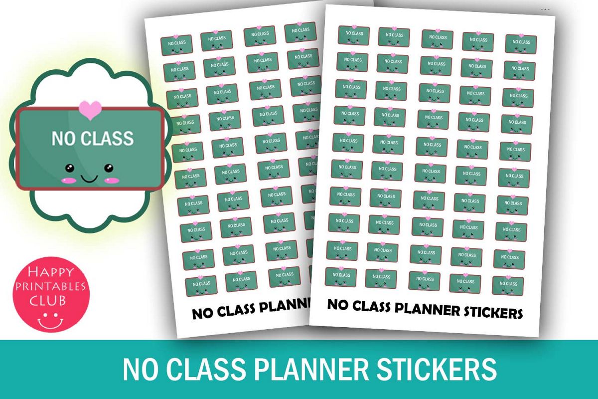 No Class Planner Stickers- No Class Reminder Stickers Cute example image 1