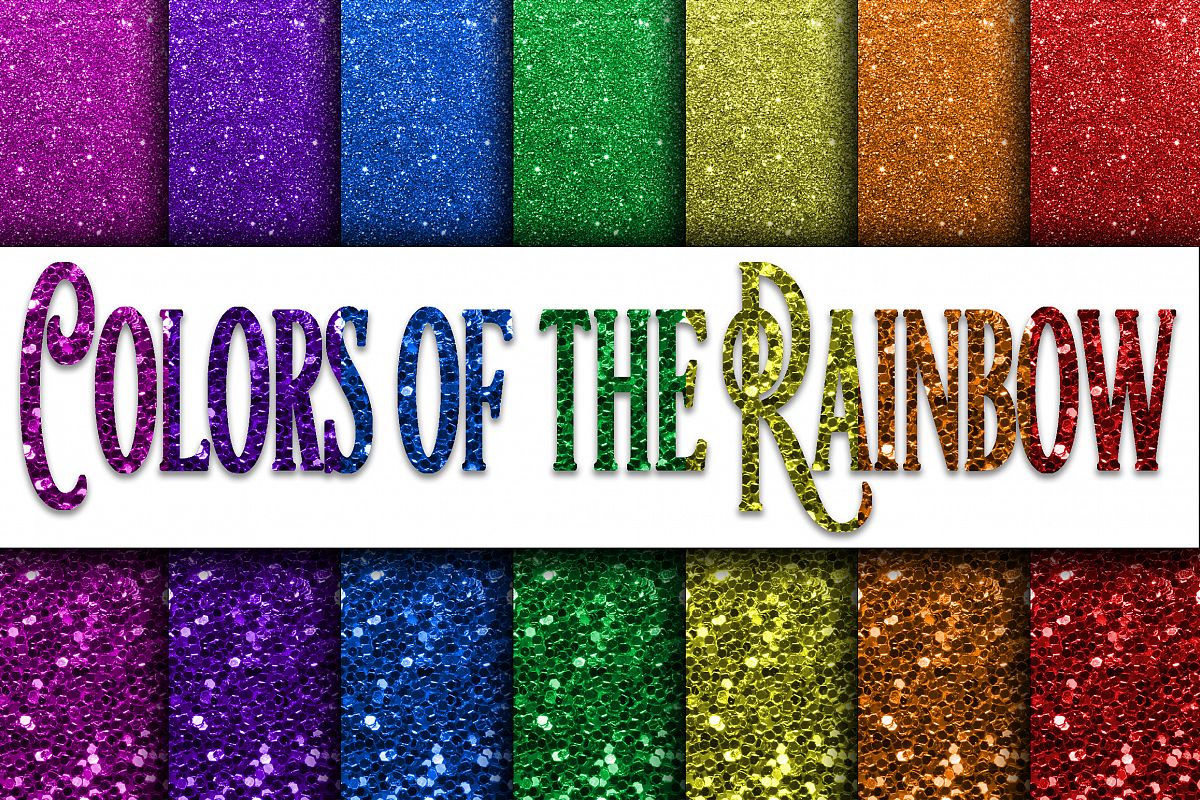 Colors of the Rainbow Glitter Digital Papers example image 1