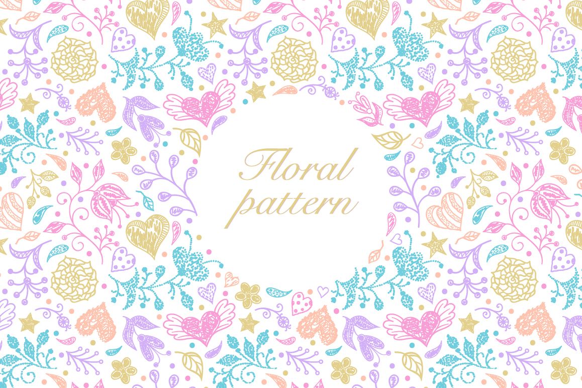 Pastel floral pattern example image 1