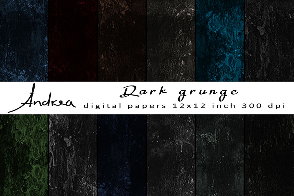 Dark grunge digital papers example image 1