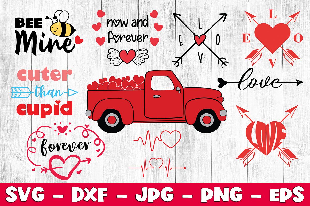 Valentine Bundle SVG EPS PNG JPG Valentine's Day Bundle SVG example image 1