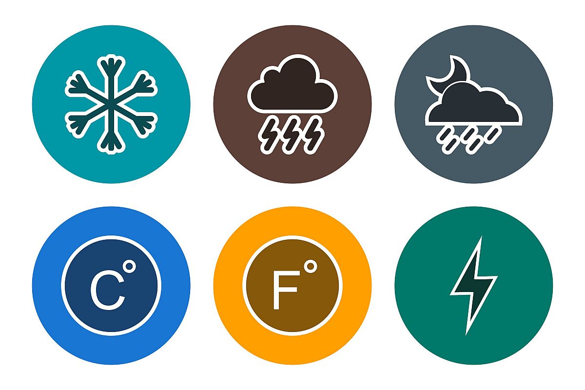 Set Of Weather And Season Icons example image 1