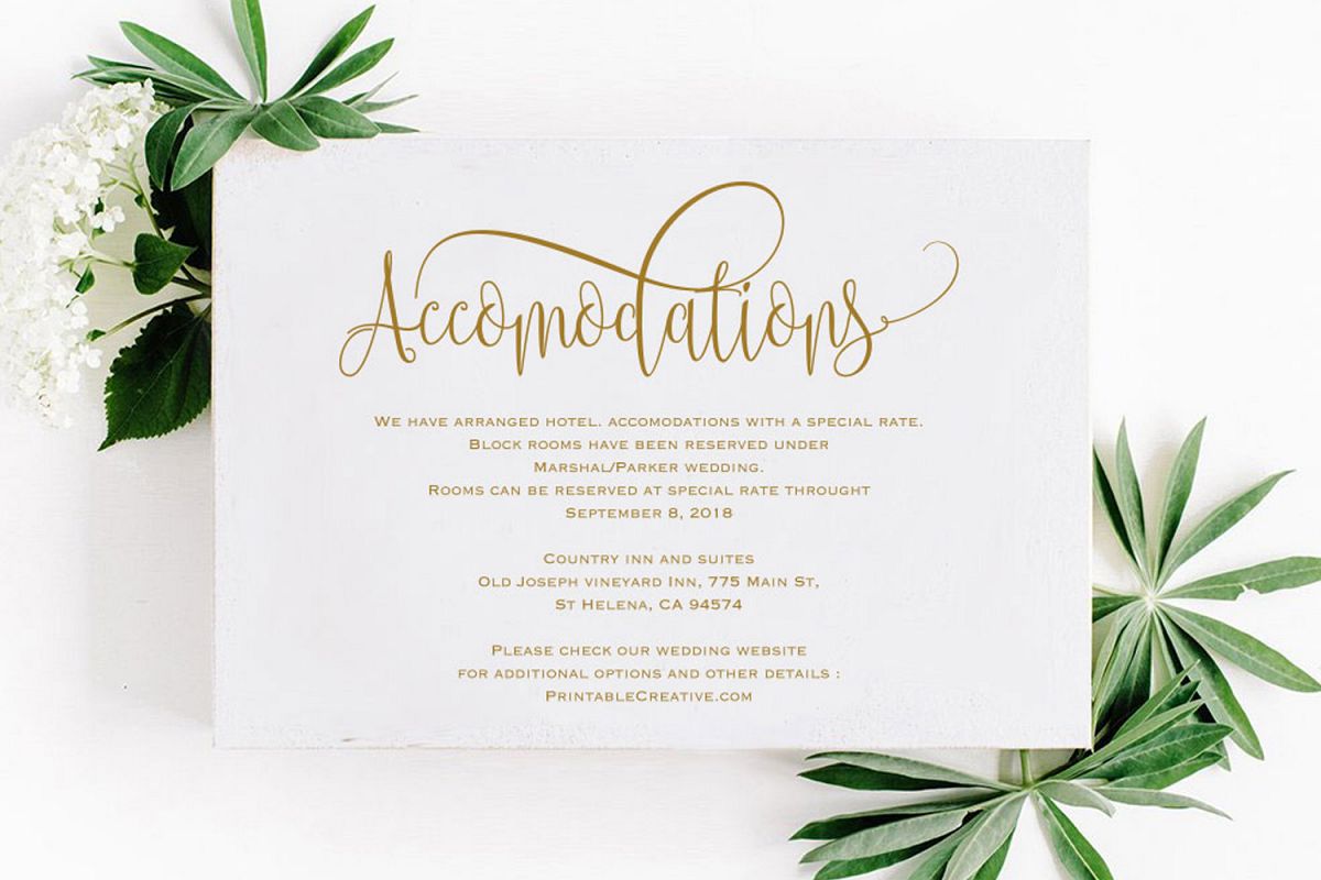 Wedding Information Card example image 1