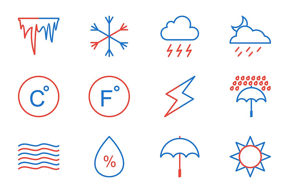 Set Of Weather And Season Icons example image 1