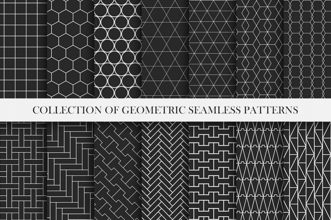 Vector geometric seamless patterns example image 1