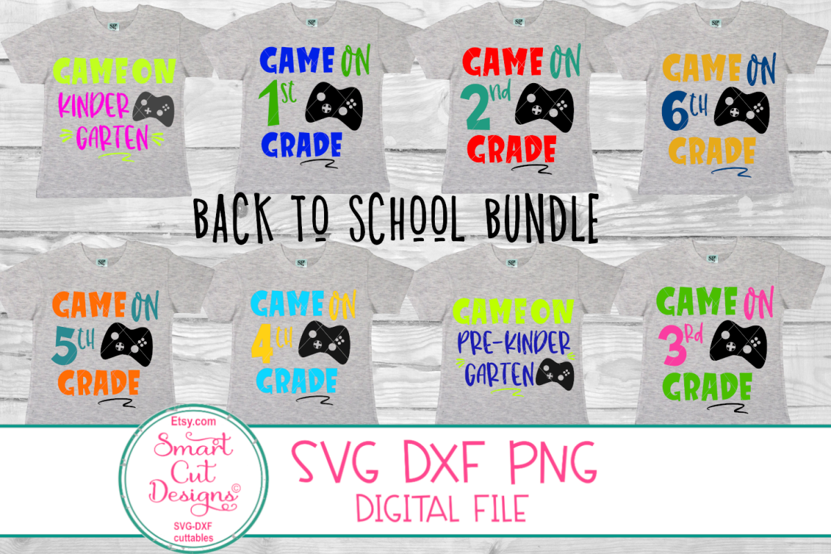 Back To School SVG Bundle, First Day At School SVG, Game On example image 1