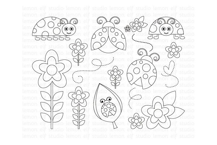 Lady Bugs-Digital Stamp (LES.DS09) example image 1