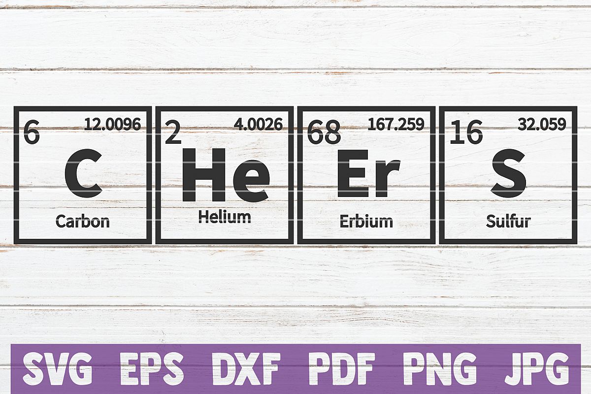 Cheers Periodic Table SVG Cut File | commercial use example image 1