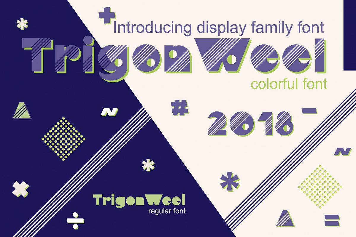 TrigonWeel color OTF font example image 1