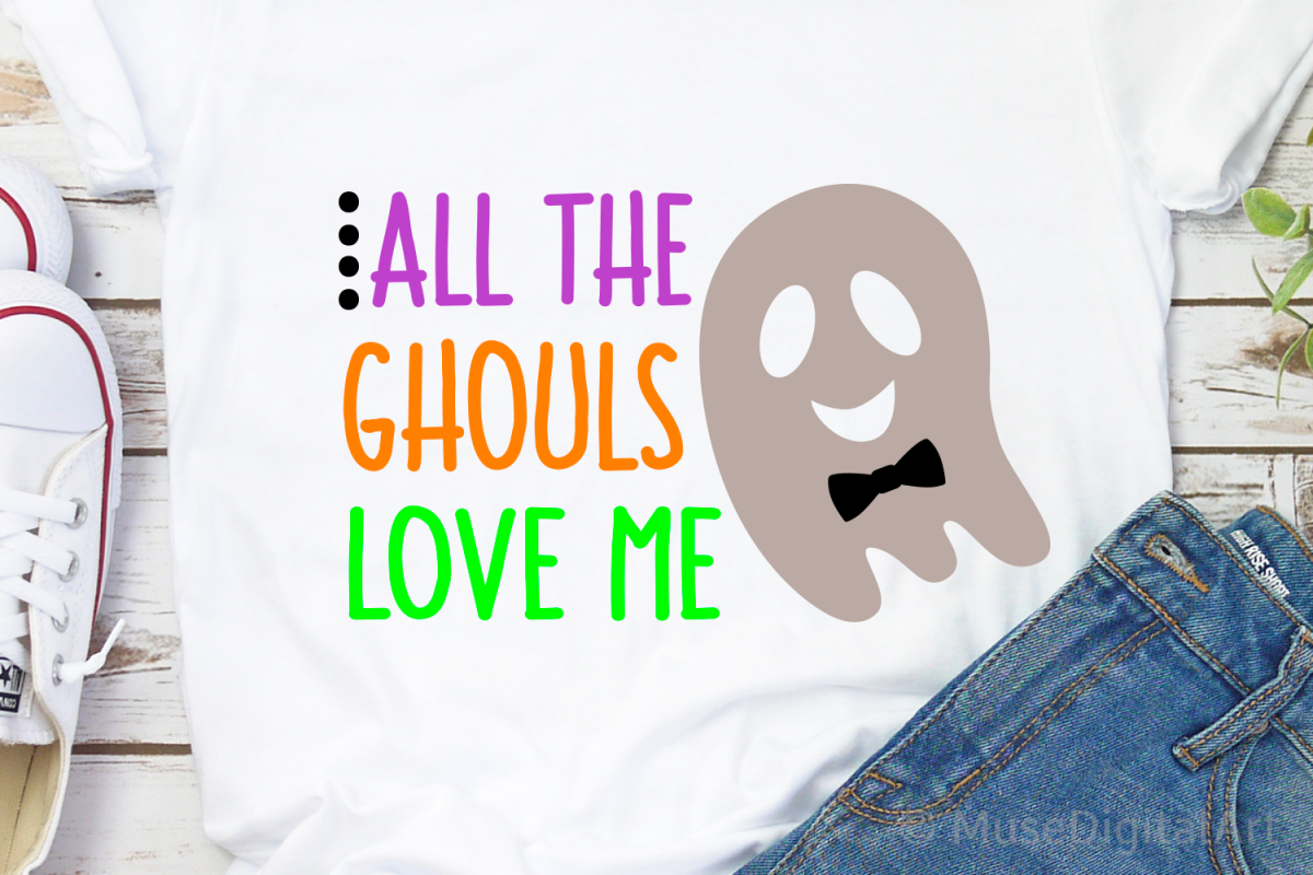 Boy Halloween Shirt Svg, All Ghouls Love Me, Halloween Svg example image 1