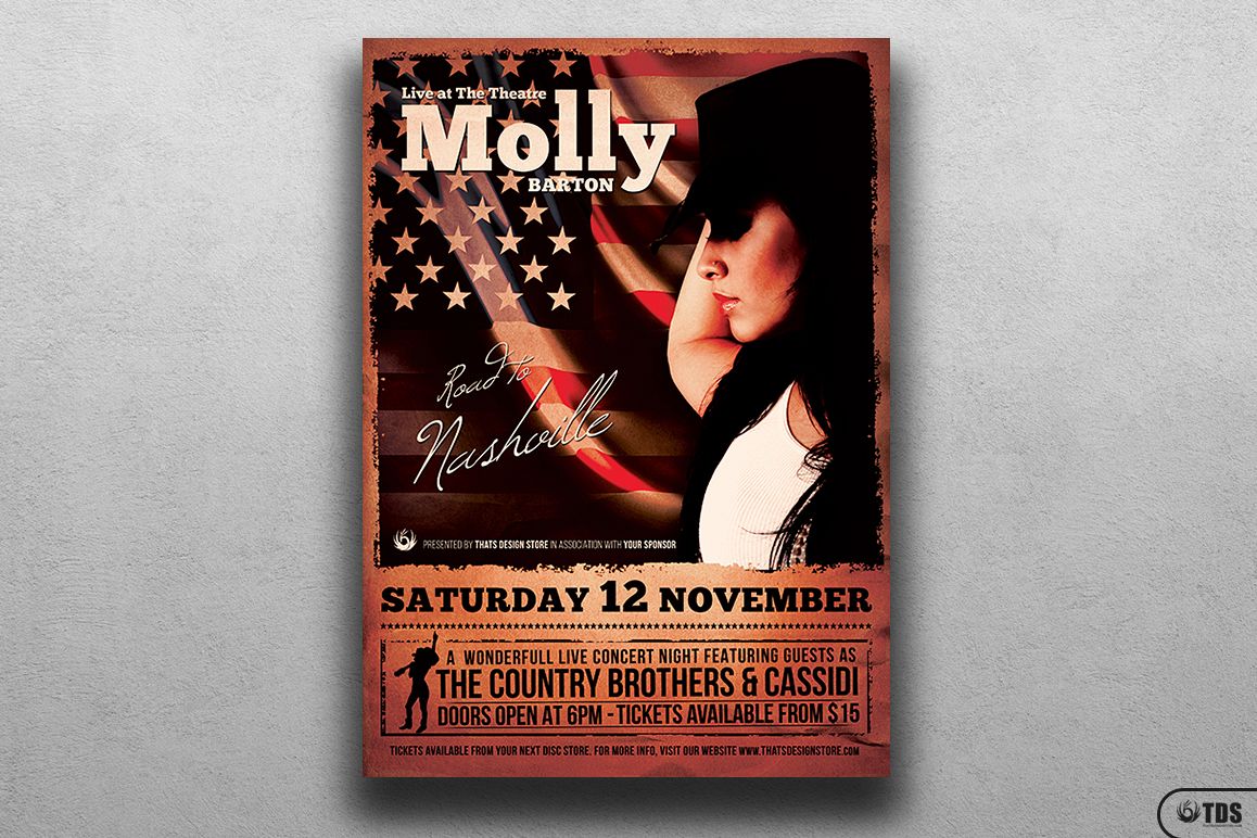 Country Live Flyer Template V2 example image 1