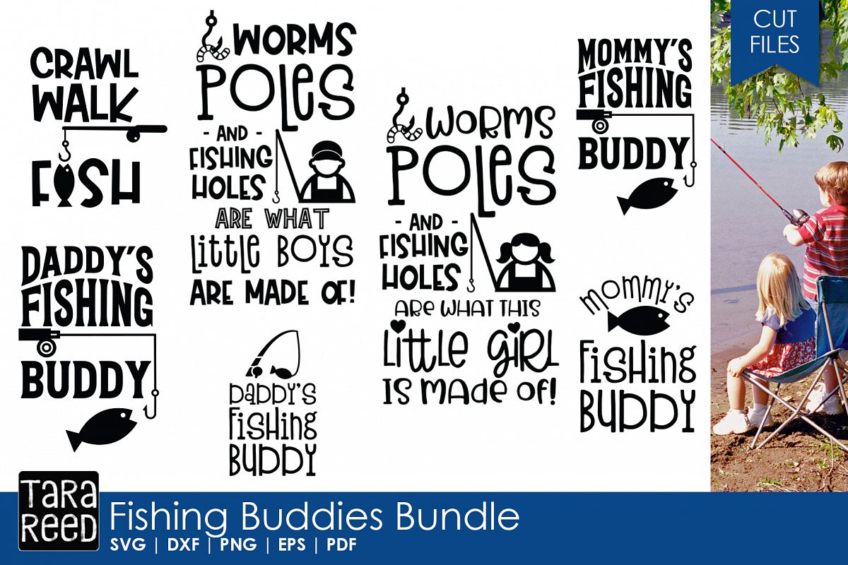 Download Fishing Buddies - Fishing SVG and Cut Files for Crafters (154003) | Cut Files | Design Bundles