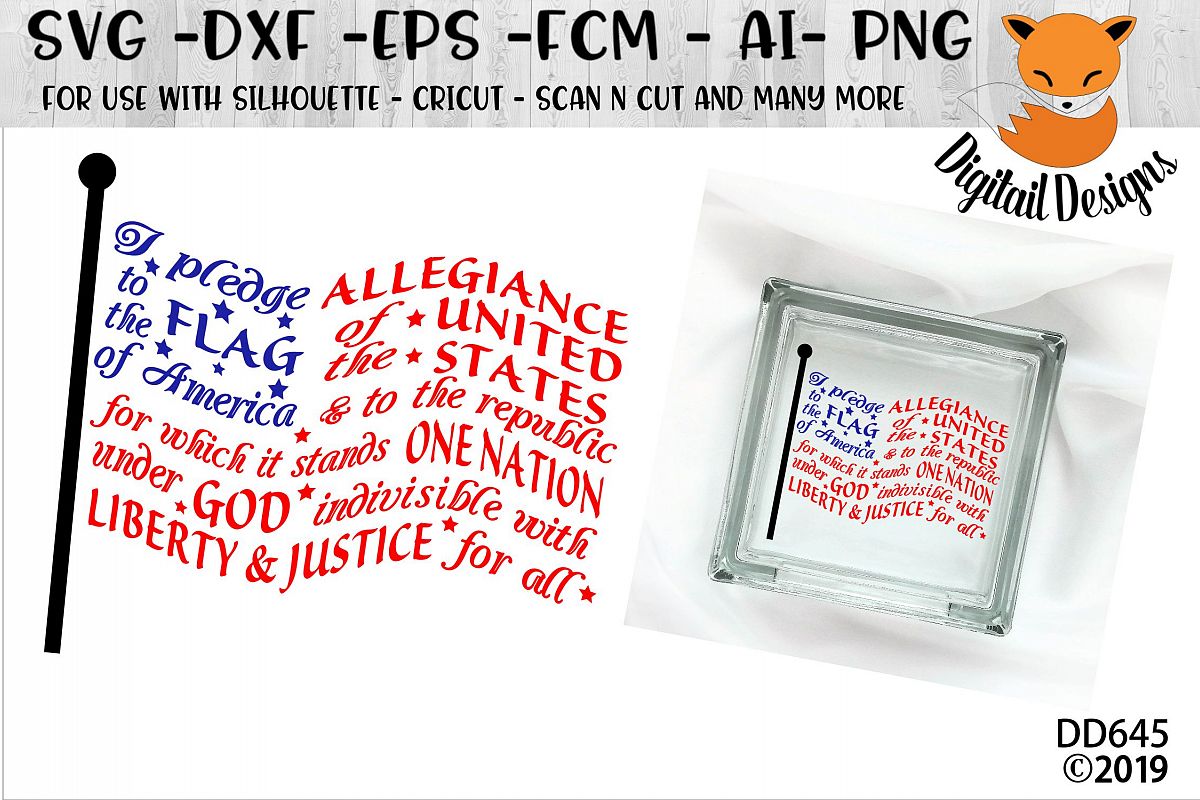 Download Pledge of Allegiance Flag Word Art SVG