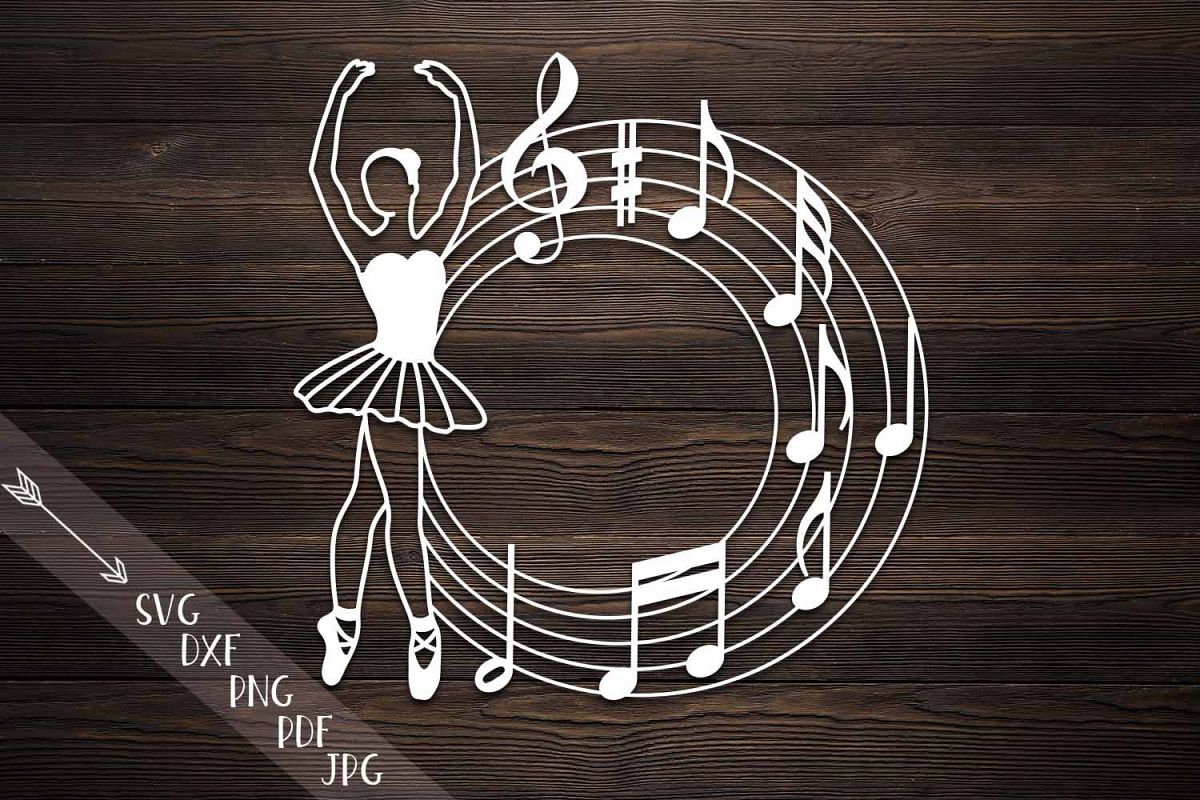 Download Ballerina circle music monogram papercutting vinyl cut svg ...