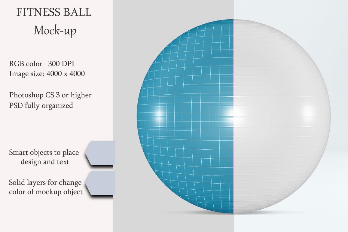 Fitness ball mockup. Exercise ball. Product mockup. example image 1