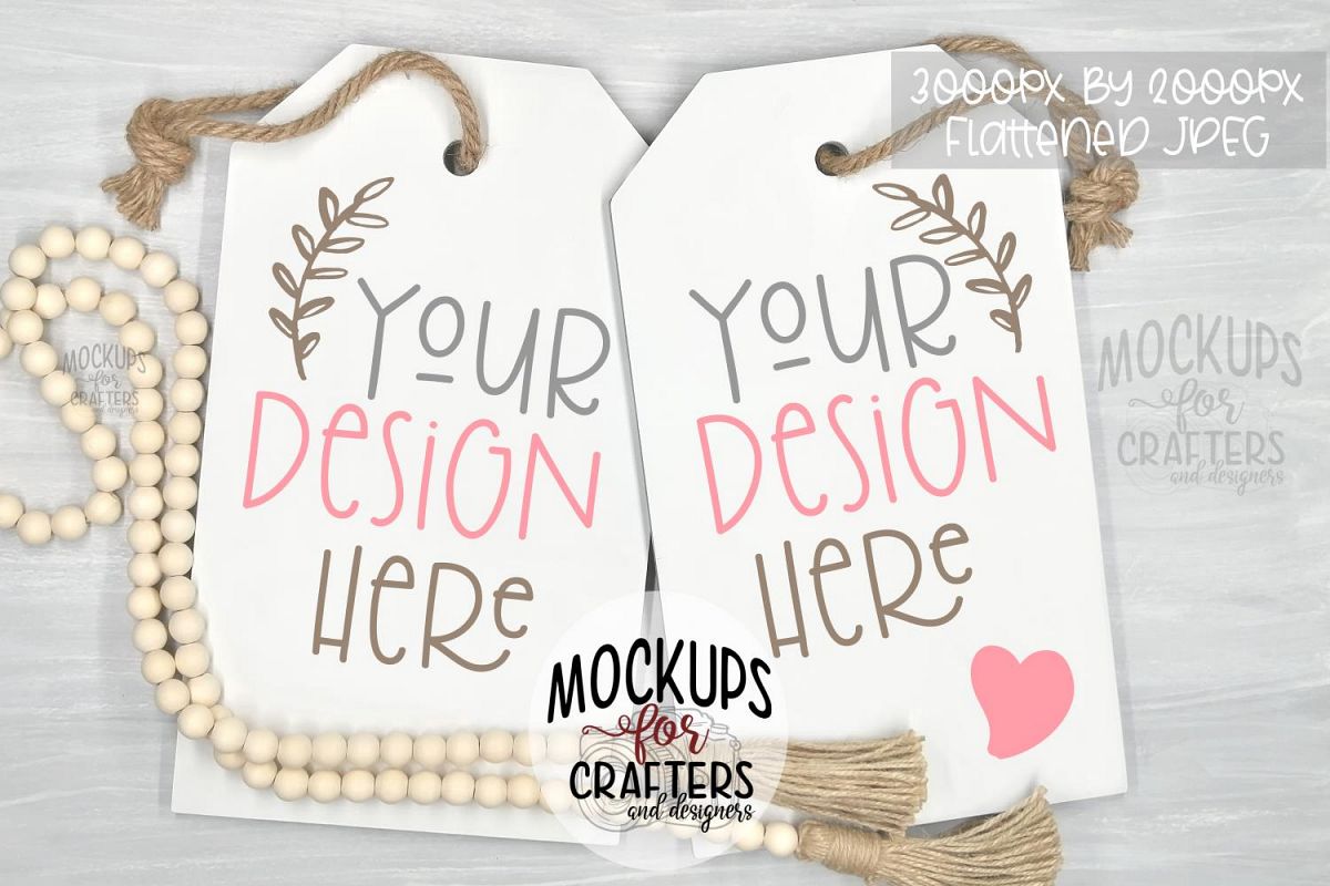 Download Door Tag Sign DUO, Door Hanger MOCK-UP, Bead Garland