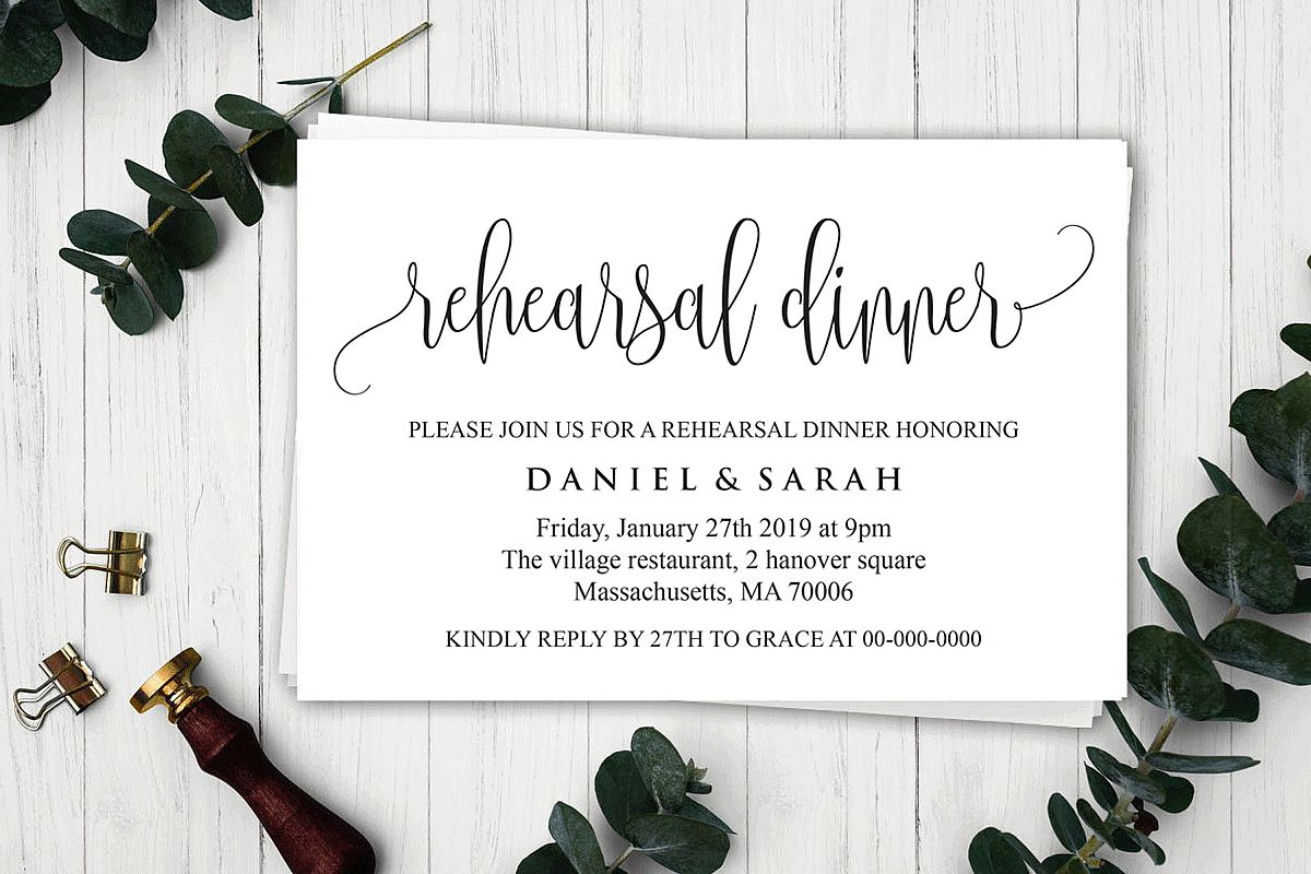 Rehearsal Dinner Invitation, Rehearsal Dinner Template example image 1