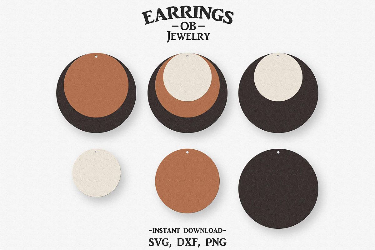 Circle Earring Svg, Teardrop, Stacked, Cut File example image 1