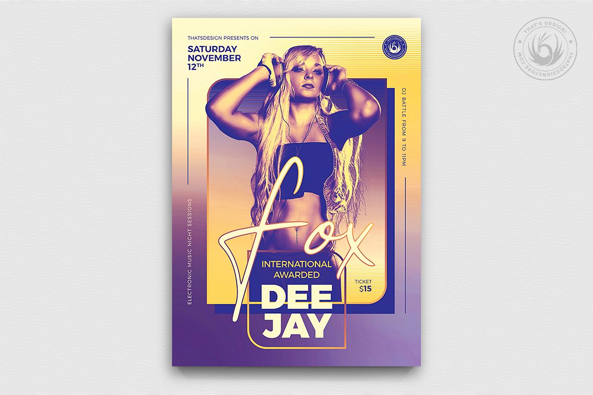 DJ Session Flyer Template V9 example image 1