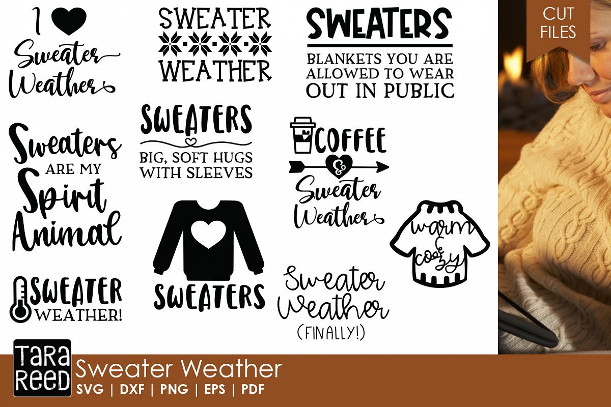 Sweater Weather - Winter SVG and Cut Files for Crafters example image 1