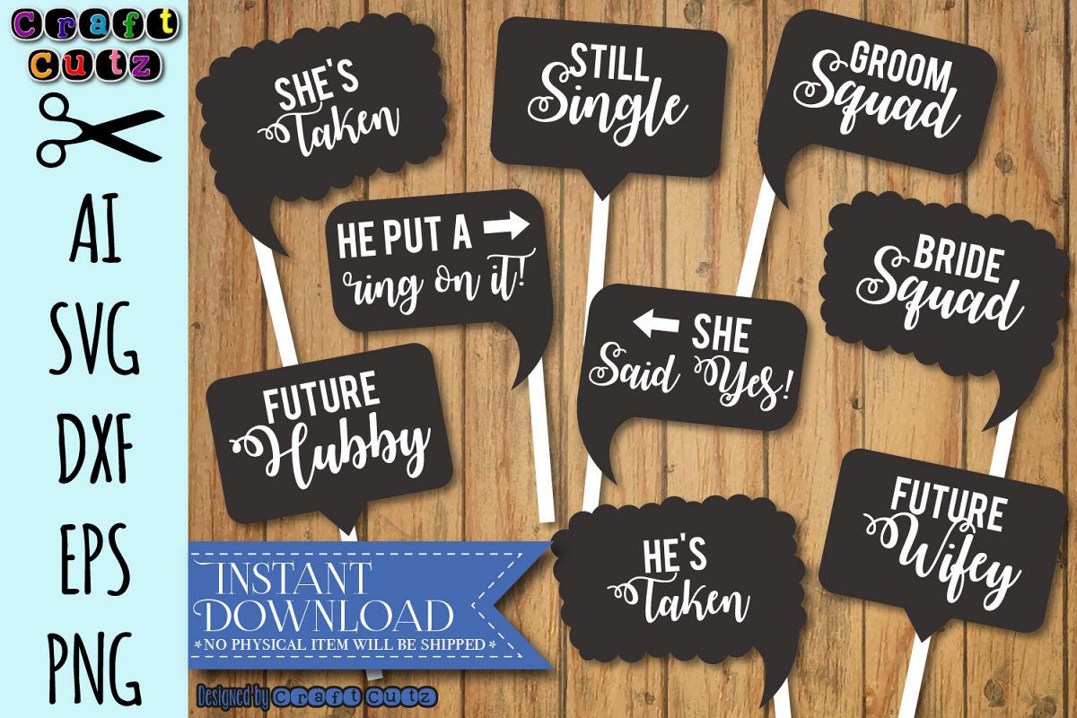 Bachelorette Photo Booth Prop SVG, Batchelor Photo Props SVG example image 1