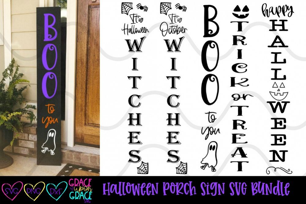 Download Halloween Porch Sign Leaner Bundle (355483) | SVGs ...