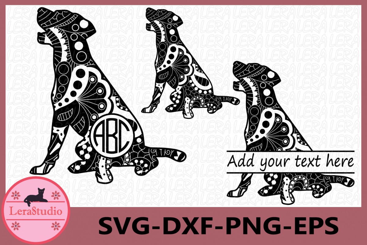 Dog Zentangle SVG, Animals Svg, Dog svg, Dog Monogram svg example image 1