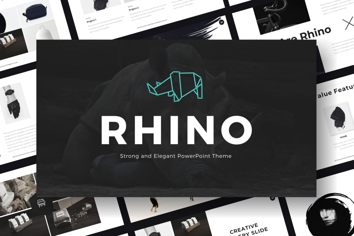 Rhino PowerPoint Template example image 1