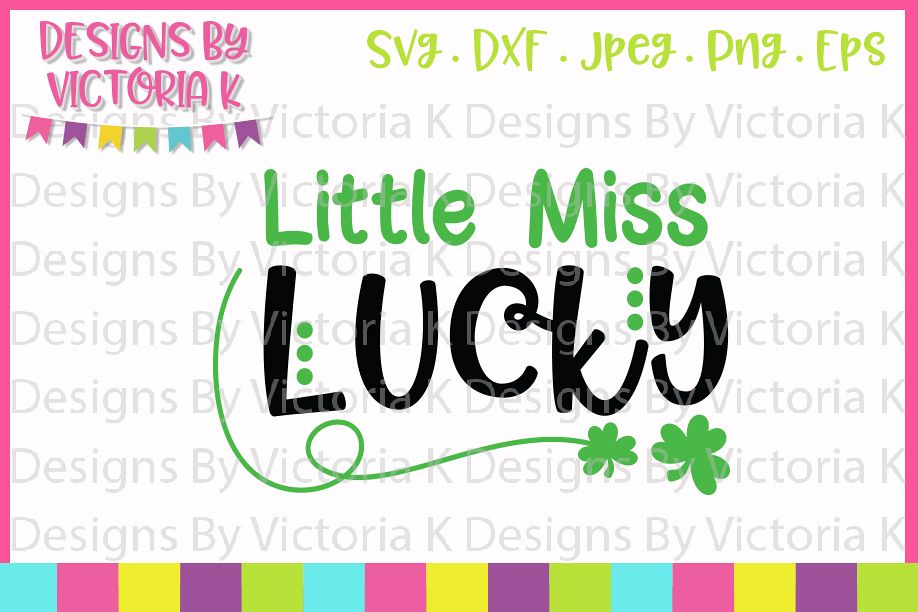 St Patrick's Day, Little Miss Lucky svg, SVG, DXF, PNG example image 1