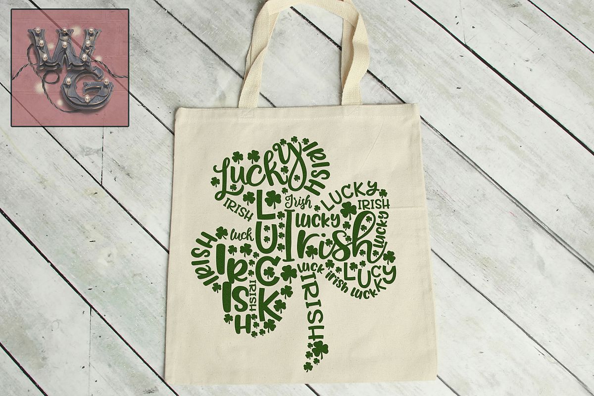 Shamrock Word Art SVG DXF PNG EPS Comm example image 1