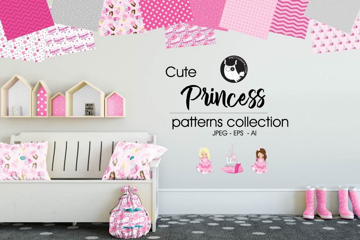 PRINCESS, digital papers example image 1
