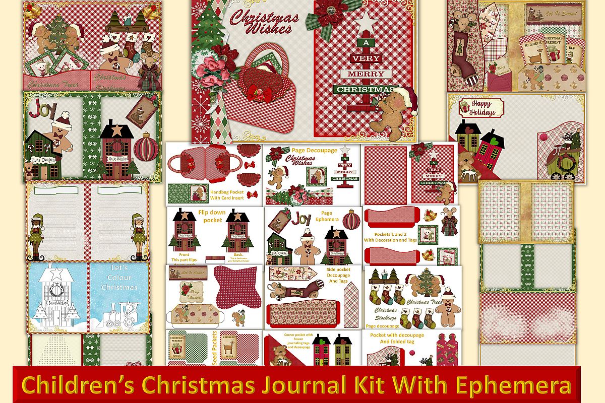 Children's Christmas Journal Kit with Free Ephemera example image 1
