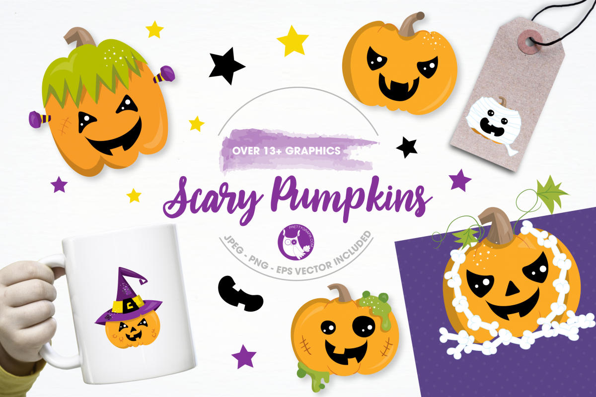 scary pumpkin halloween graphics and illustrations example image 1