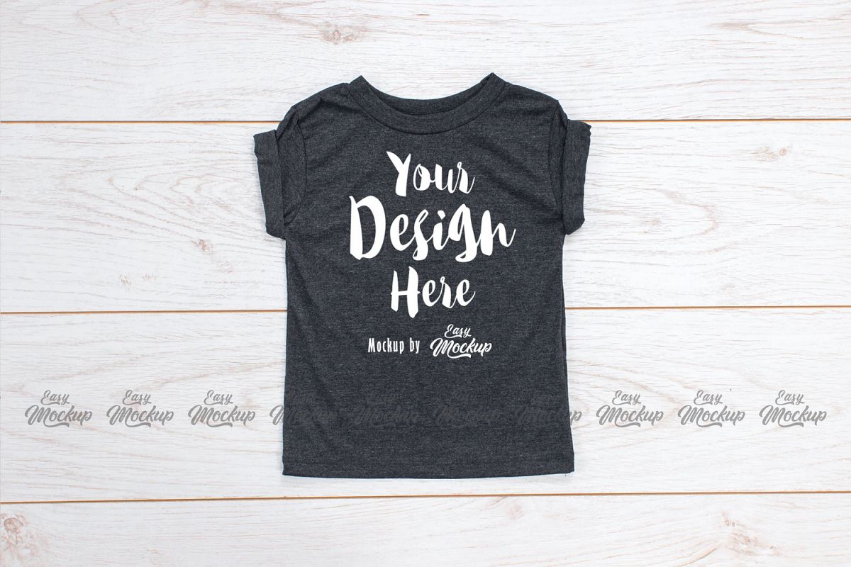 Dark Grey Heather Bella Canvas 3001T MockUp example image 1