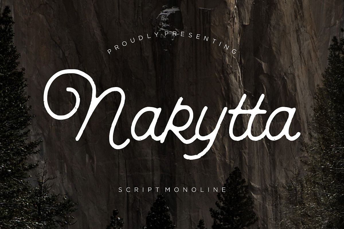 Nakytta Monoline Script example image 1