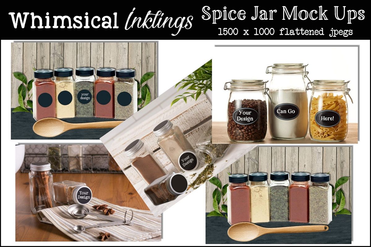 Spice Jar Mock Up Collection-Set of Five example image 1