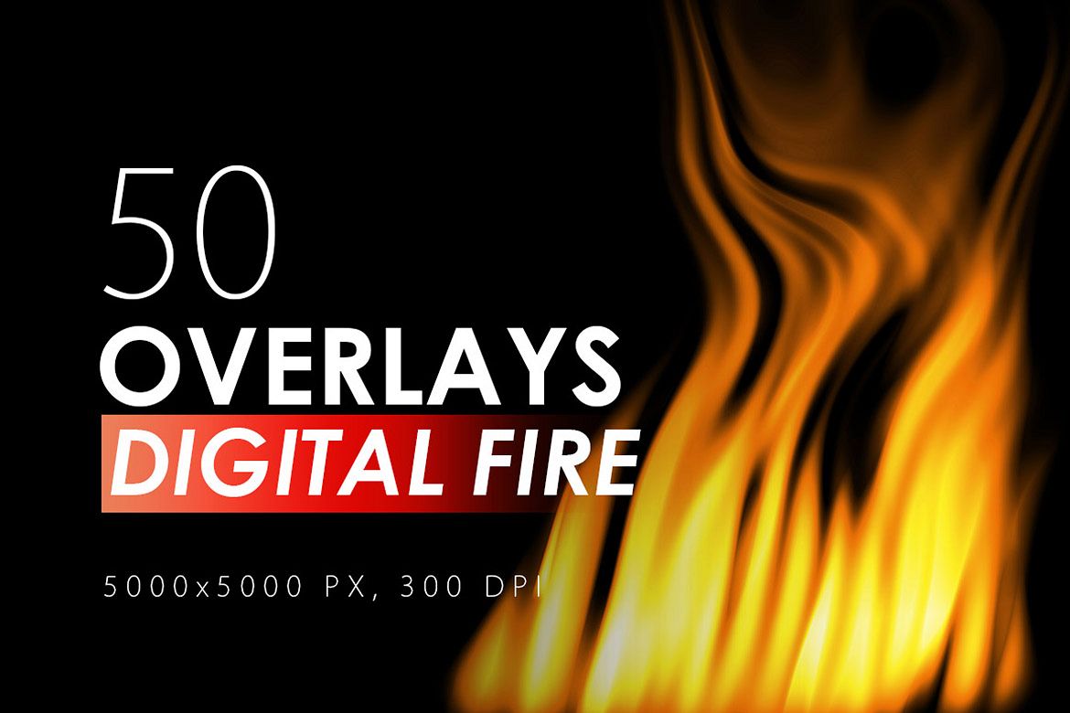 50 Digital Fire Overlays example image 1