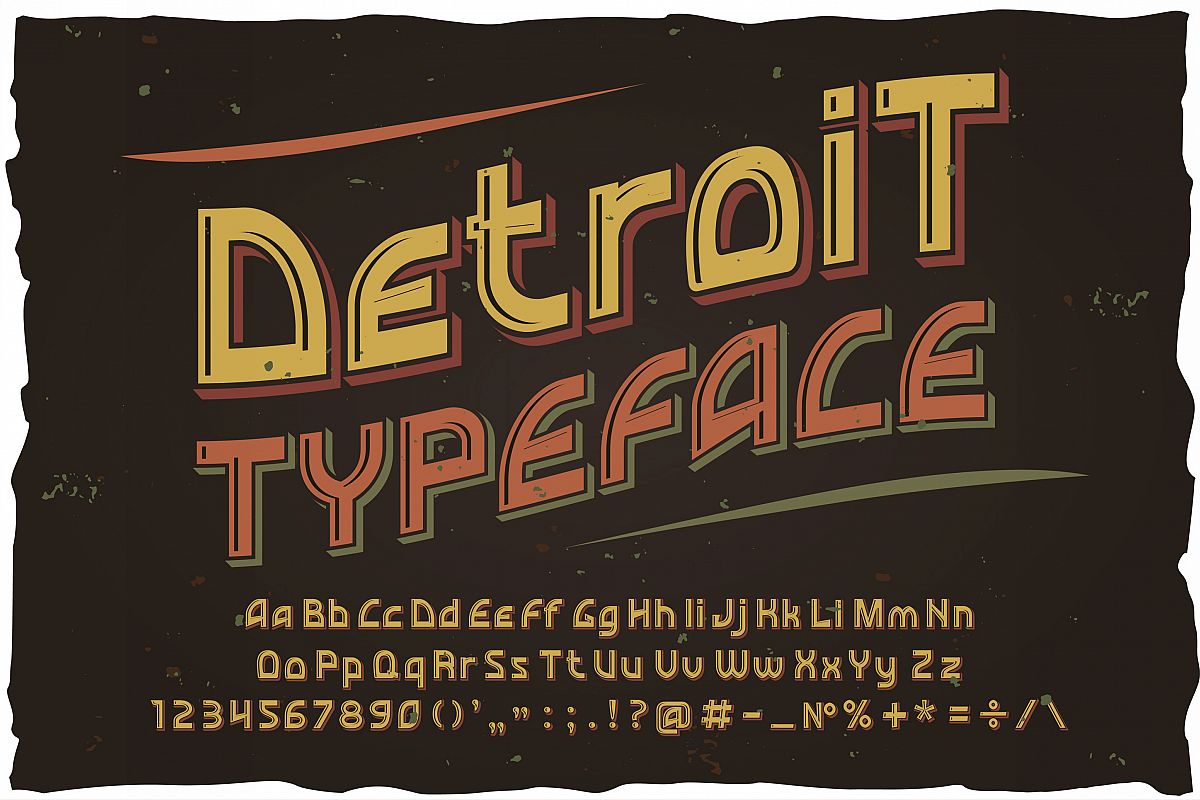 Detroit. OTF and Vector vintage font. example image 1