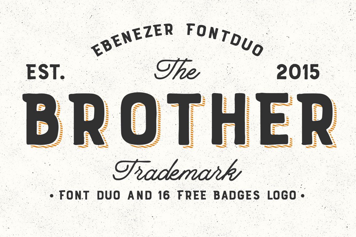 Brother Font Duo + 16 Badges Logo example image 1